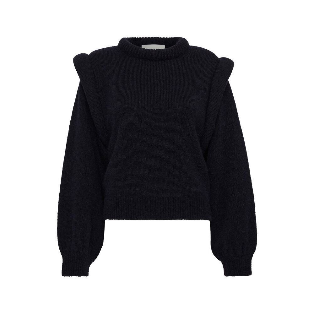 LE COYOTES DE PARIS BLAKELY KNIT ALPACA STATEMENT SWEATER SIZE 34 SMALL NAVY